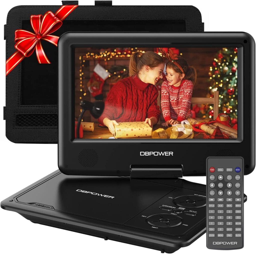 Portable DVD Player A portable DVD player is great for keeping kids entertained during long car trips. Many models come with a car adapter for easy charging on the go